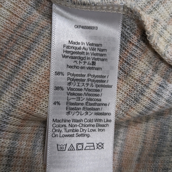 Madewell Space Dye Faux Wrap Top L Knit Long Sleeve Preppy Classic #1010 - Picture 10 of 13